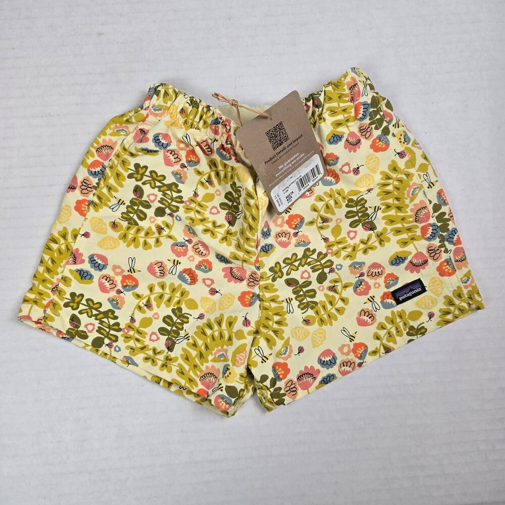 Patagonia Baby Baggies Shorts Size 6/12m Buzzing Buttercup Yellow Swim Trunks